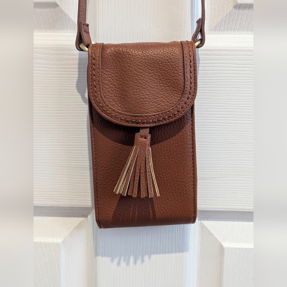 3 For $20 Maurices Brown Tassel Crossbody Wallet - Picture 2 of 6